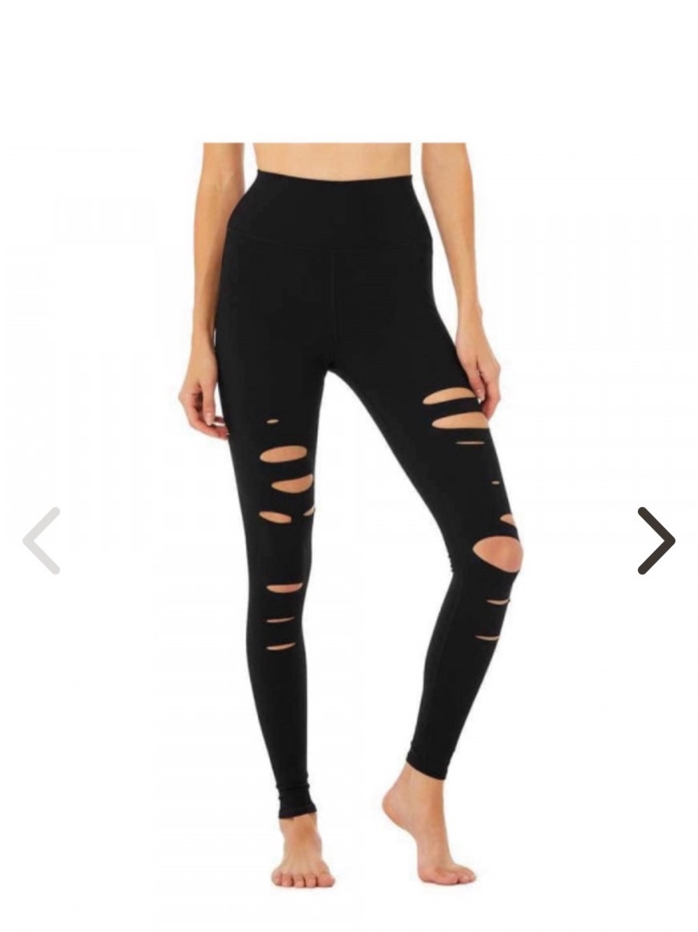 Alo High-Waist Ripped Warrior Leggings